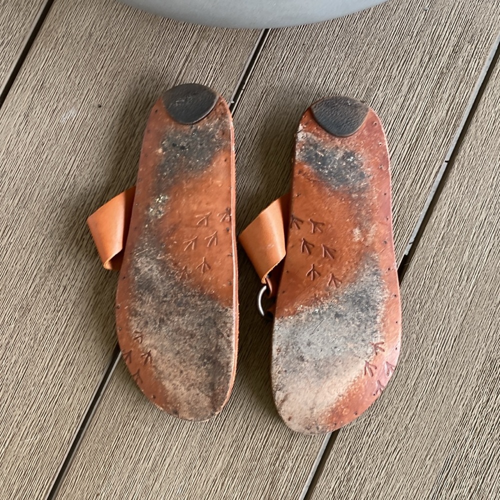 beek Cognac Leather Ring-Accent Slide Sandals - Picture 3 of 4